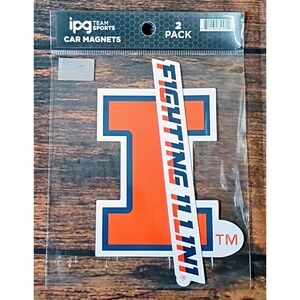 University of‎ Illinois Fighting Illini Car Magnets 2 Pack IPG Team Sports NCAA